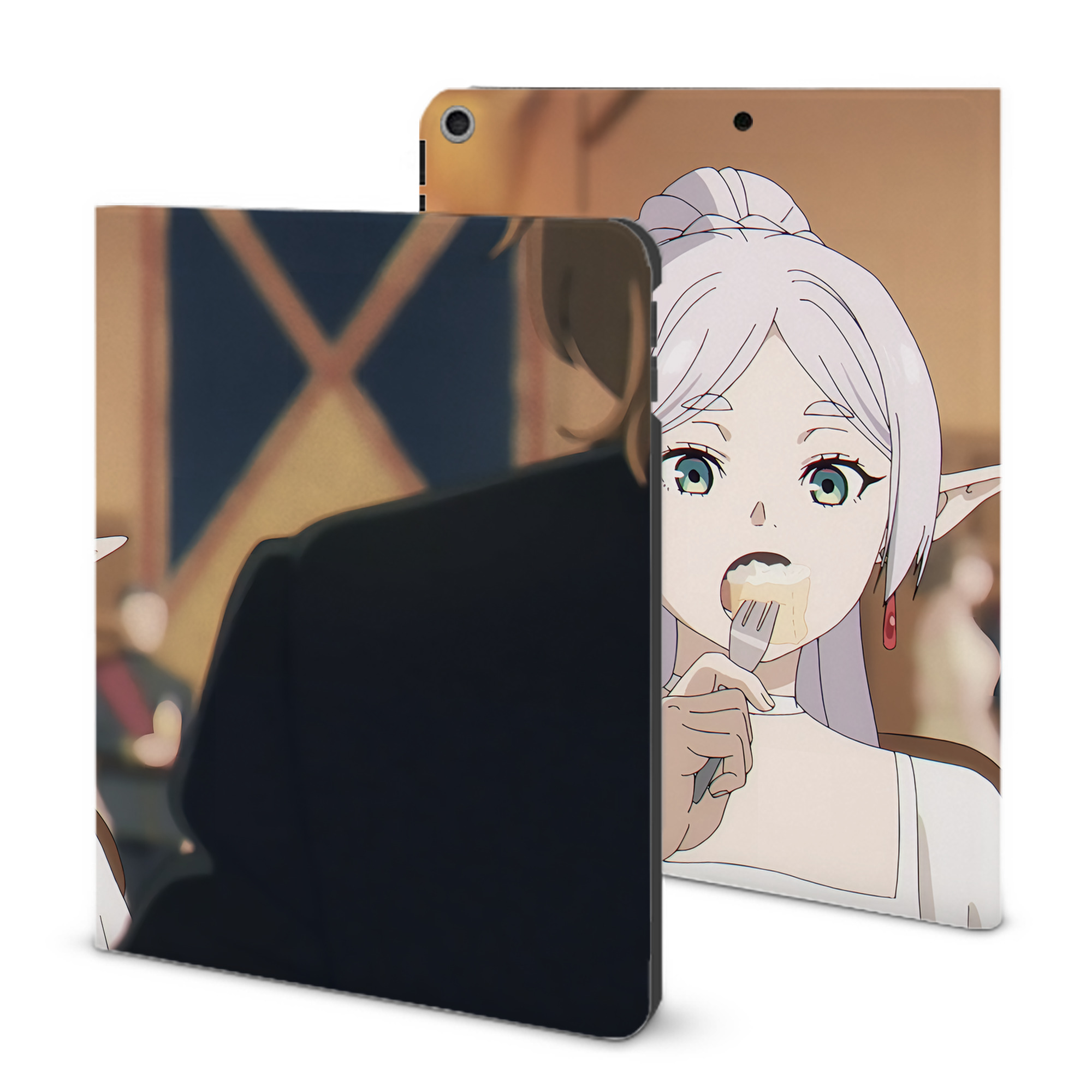 （画像用） 葬送のフリーレン Frieren IPad ケース ブック型 PUレザー TPU 耐衝撃 軽量 薄型 ペン収納なし 全面保護 IPad 各モデル対応